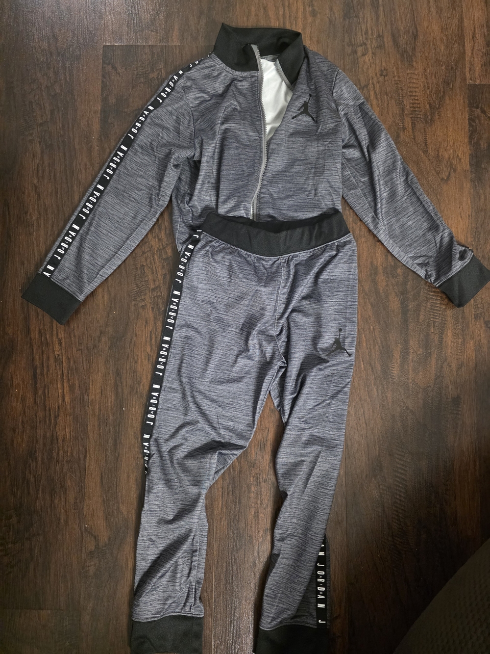 Jordan Boys Heathered Gray Track Pants & Jacket Set And Another Track Set 6-7